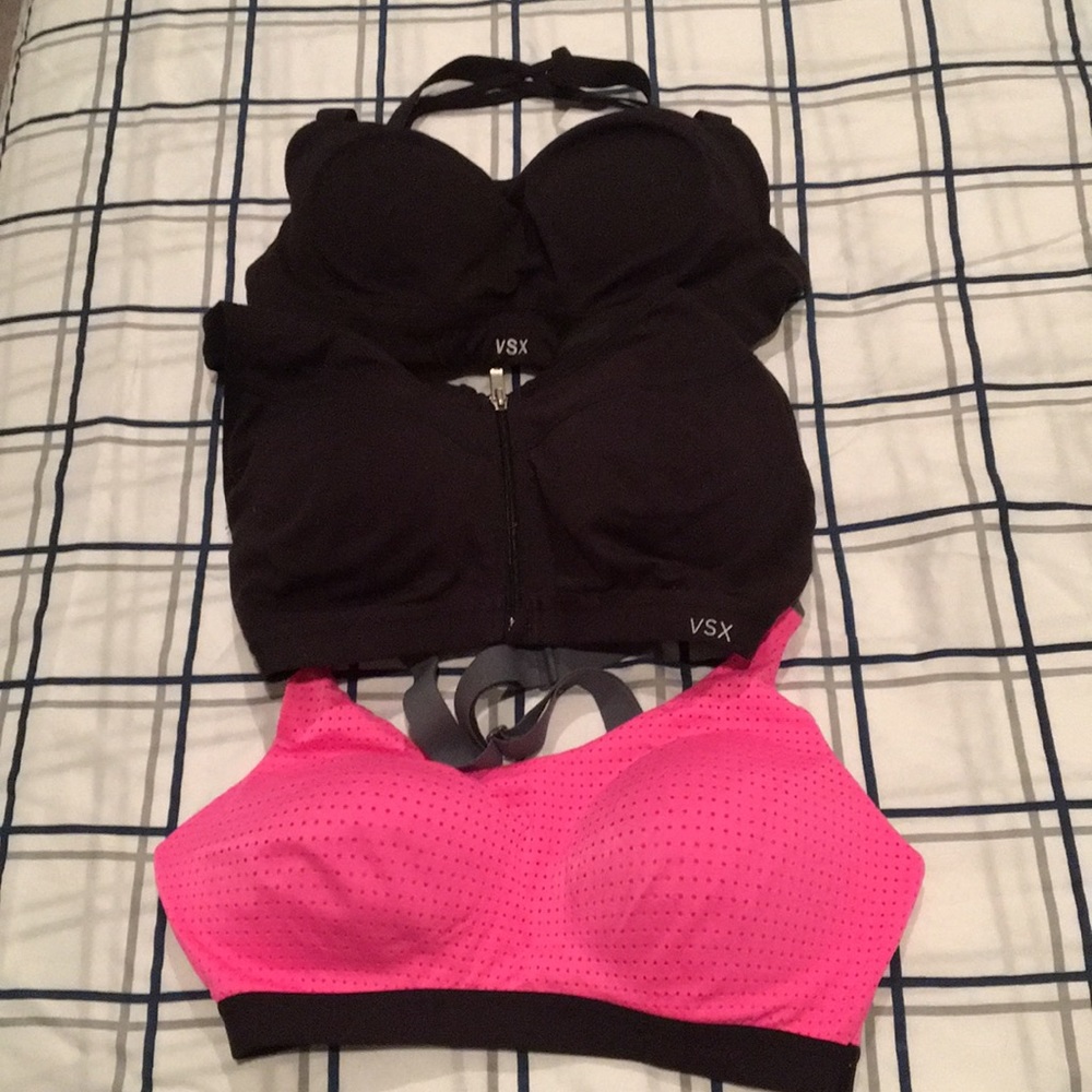 Victoria secret sport bra trio.